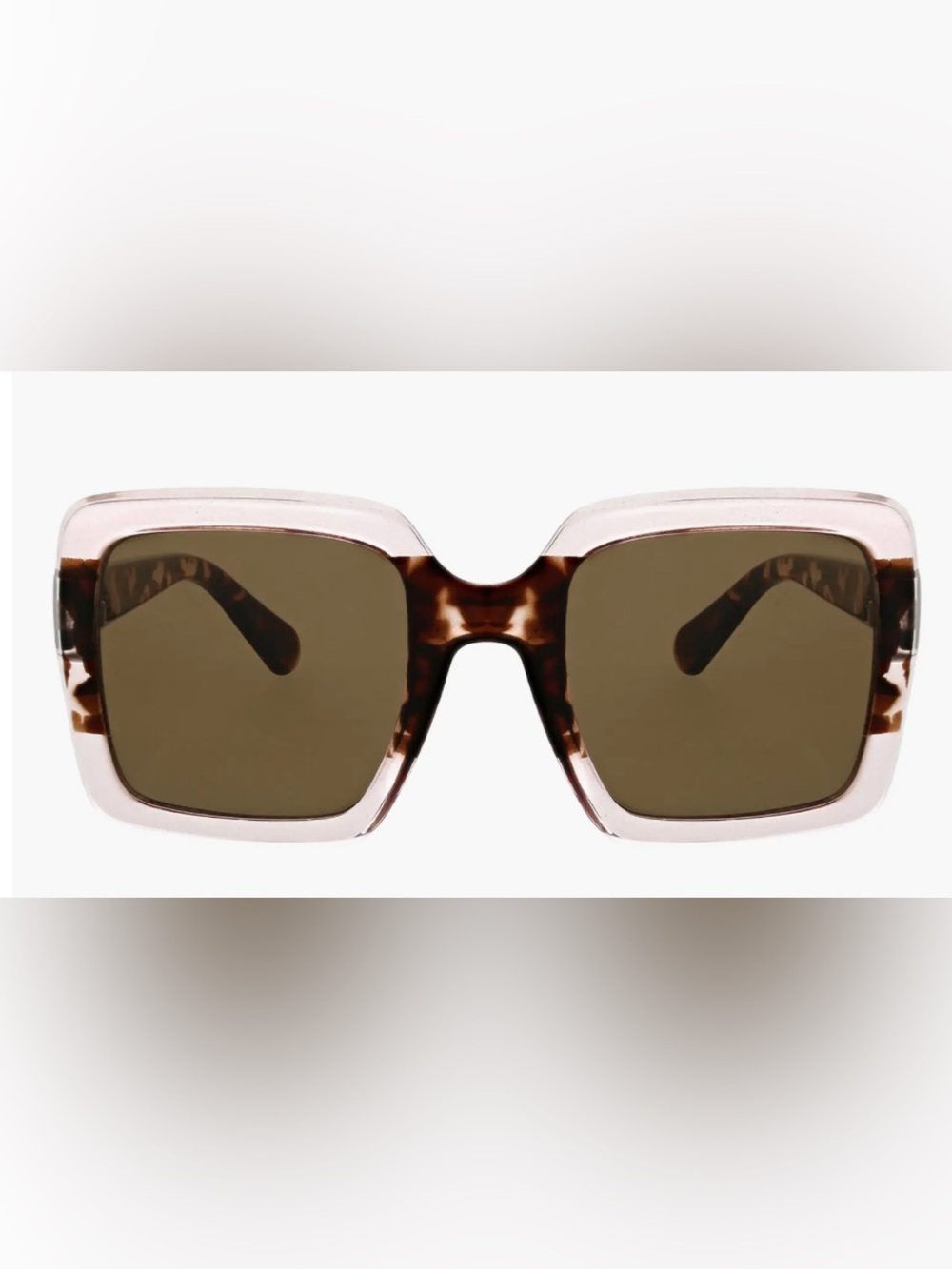 BCB Generation Oversized Square Chic Blush Crystal Sunglasses